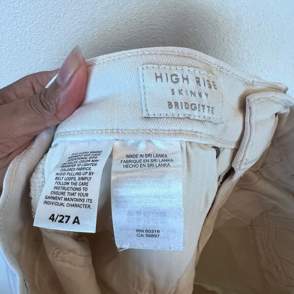 LUCKY BRAND Beige Women's Jeans Stretchy Skinny Ankle Zip Size 4/27 - Picture 4 of 6